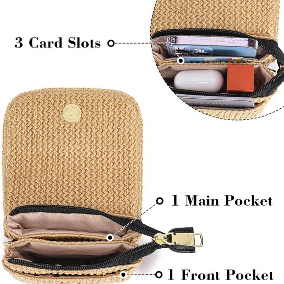 Straw Small Summer Purses for Women Crossbody Purse Beach Bags for Everyday Crui - Picture 4 of 7